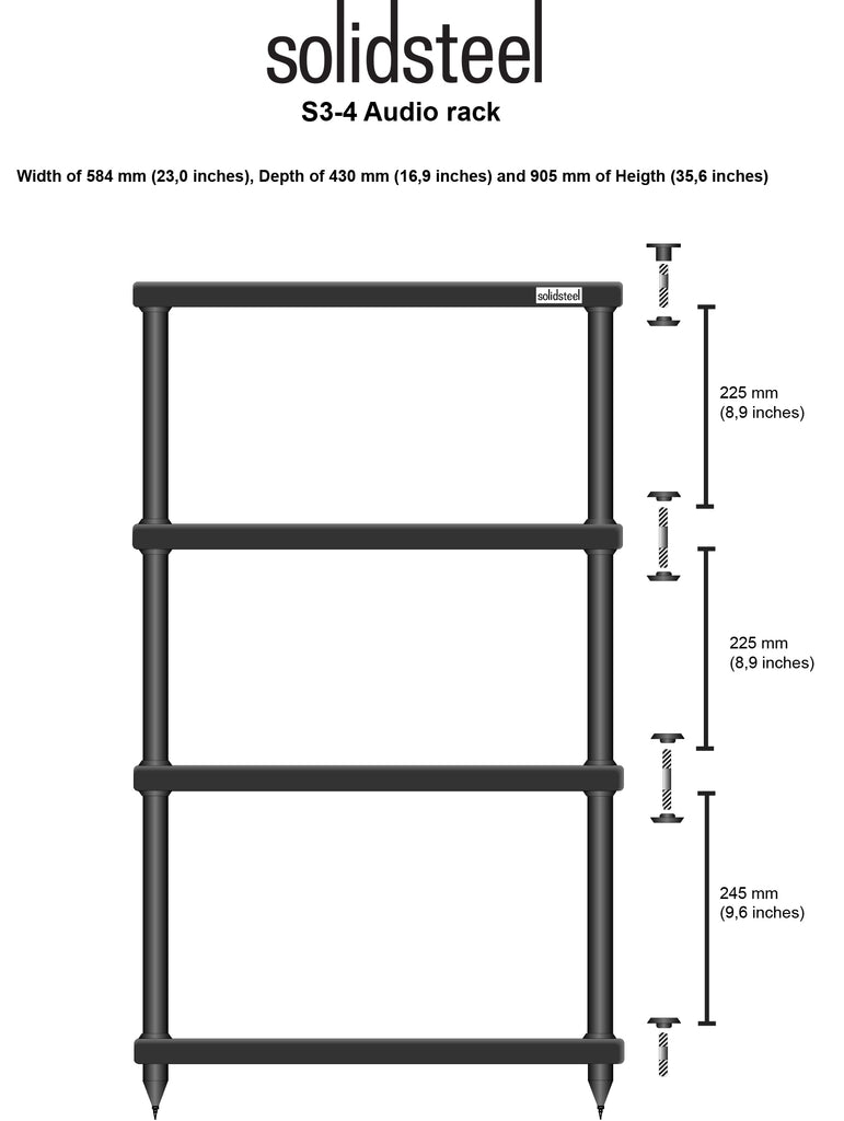 Solidsteel S Series Pads – 4 Dischi Sottopunta In Acciaio INOX Per Mobili Hi-Fi